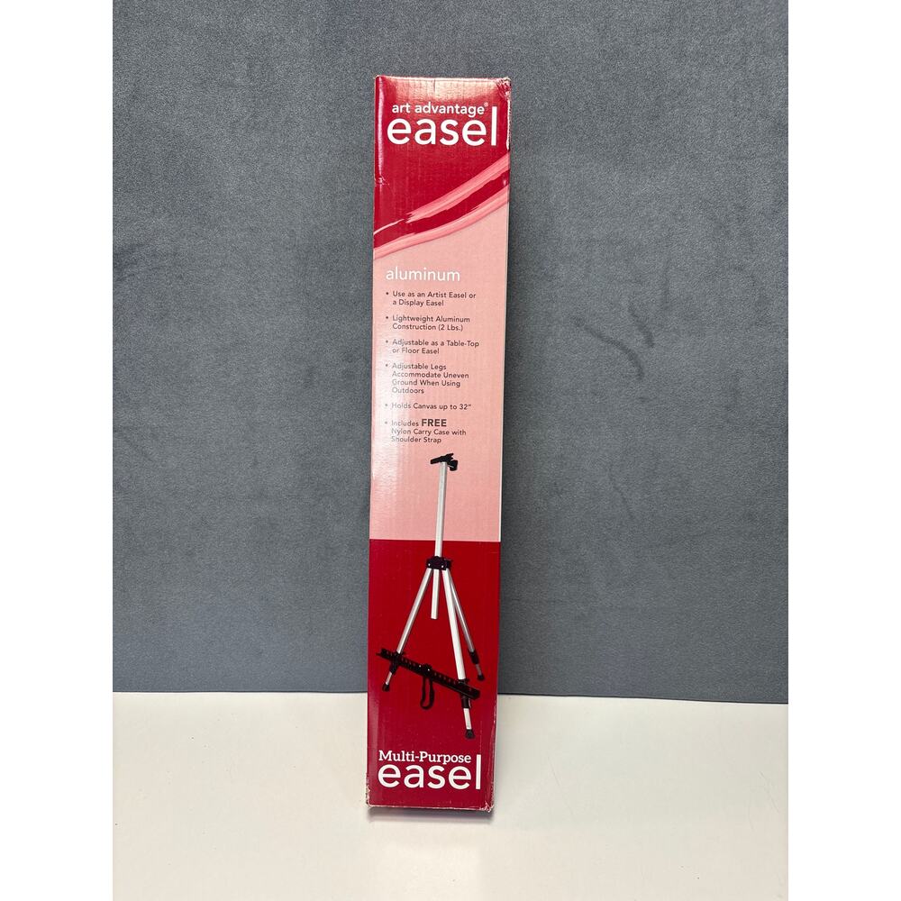 Art Easel. (New) Holds up to 32” canvas. Adjustable for table top or floor use.